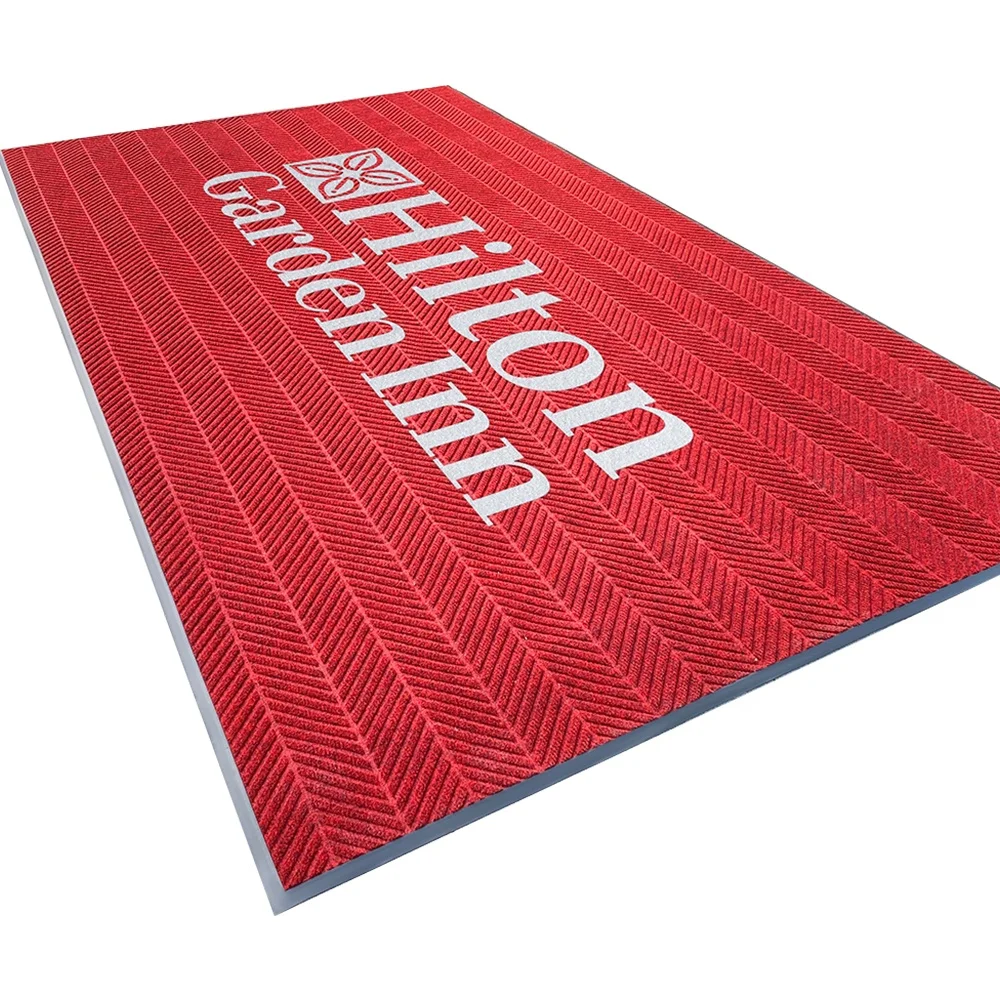 High-end Non-slip Customized Jet Printed Logo Carpet Nylon Outdoor Indoor Rubber Entry Mats