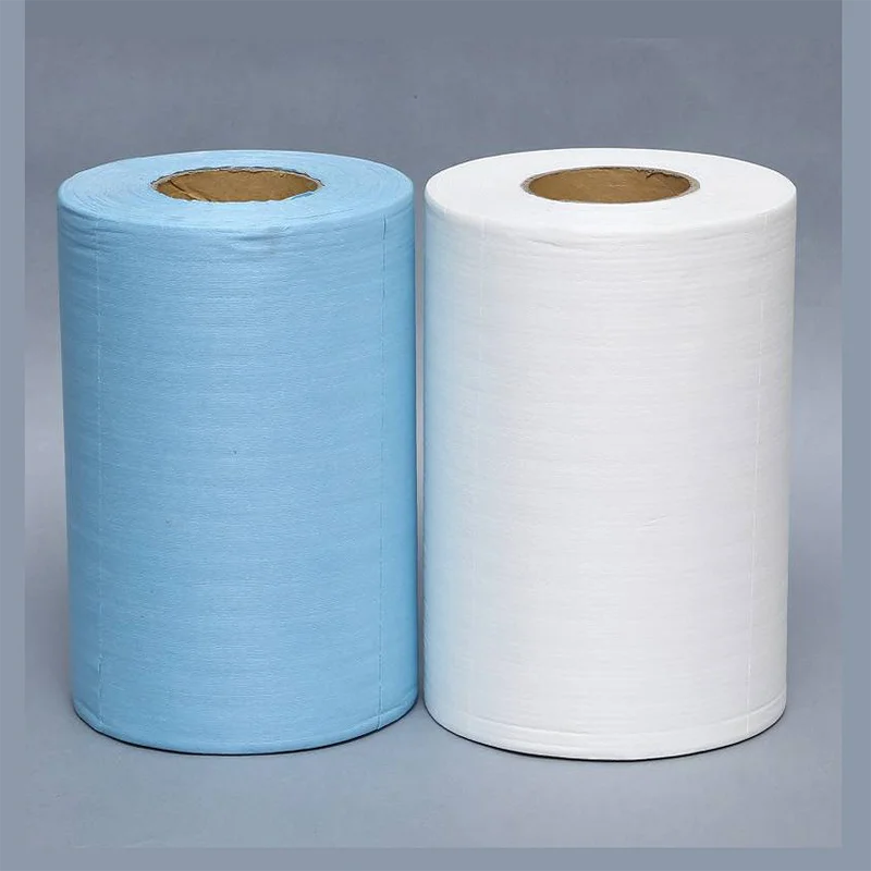 Blue White General Cleaning Wiper Roll , Lint Free Nonwoven Industrial Paper Wiper Roll,SMT Wiper Roll