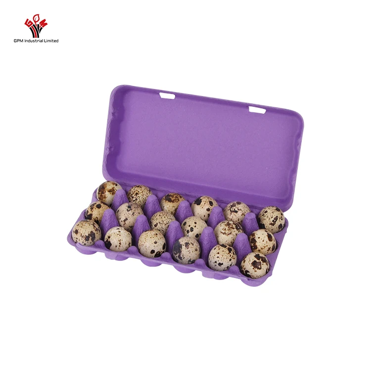 Biodegradable customize color paper pulp18 holes quail eggs packing box