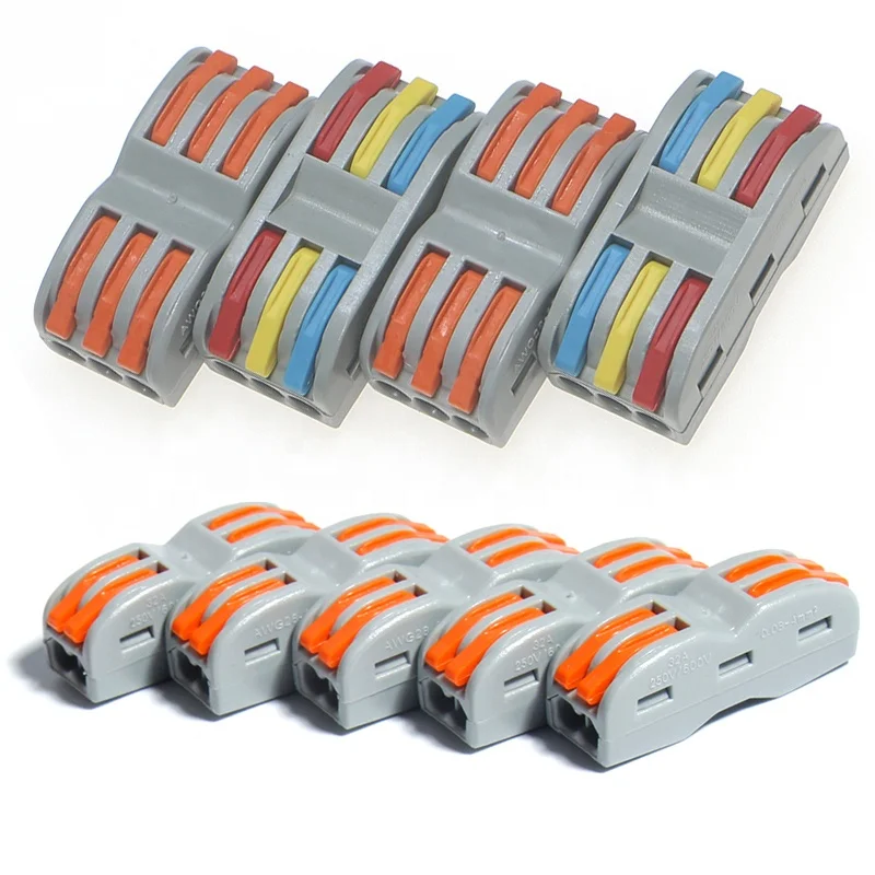 2-in/2-out hard and soft wire universal 32A quick wire connectors for luminaire wiring quick terminals