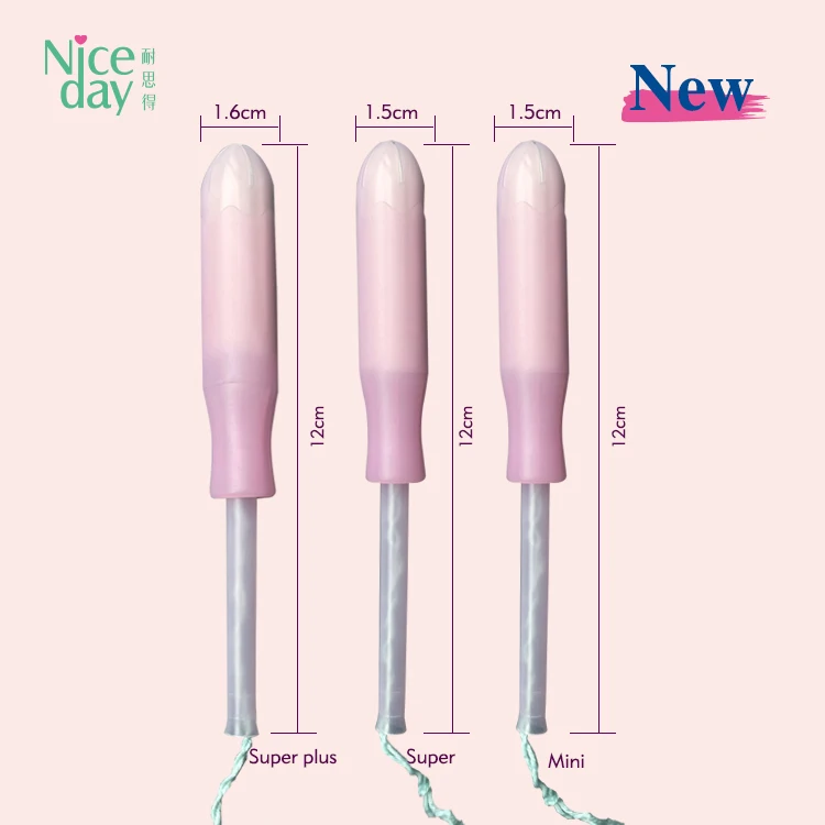 New design high quality tampon Disposable organic 100% cotton tampons with plastic applicator 3 DROPLET