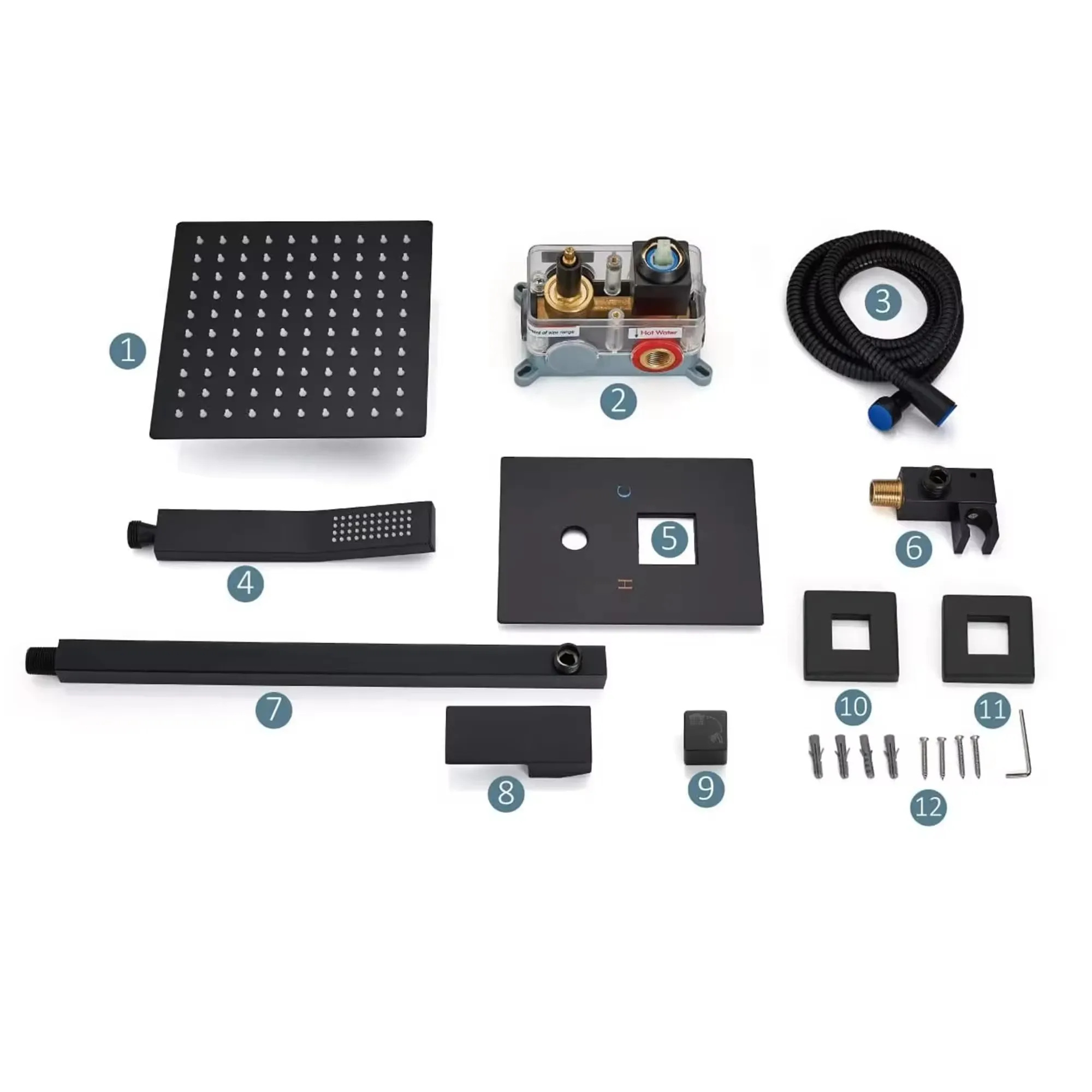 KR New Launch Bathroom concealed shower mixer sets stainless steel rain shower system 2 functions hot and cold water mixer