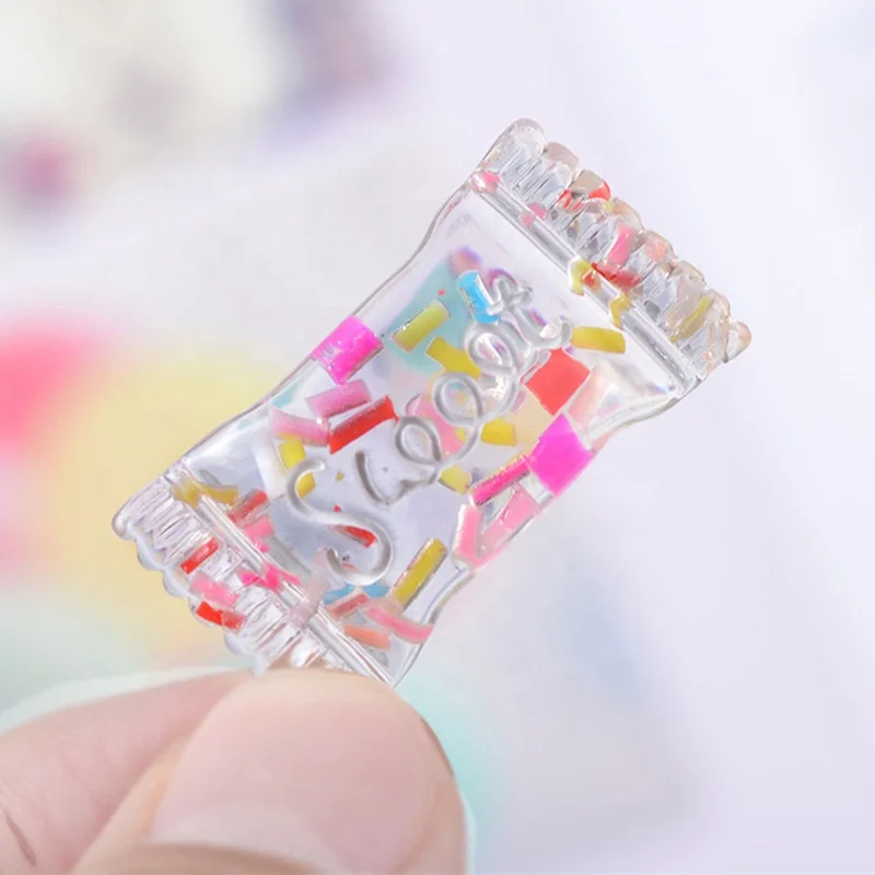 
Cute Resin Transparent Candy Flat Back Cabochon Sweet Sugar Style for DIY Phone Case Ornament Decoration 