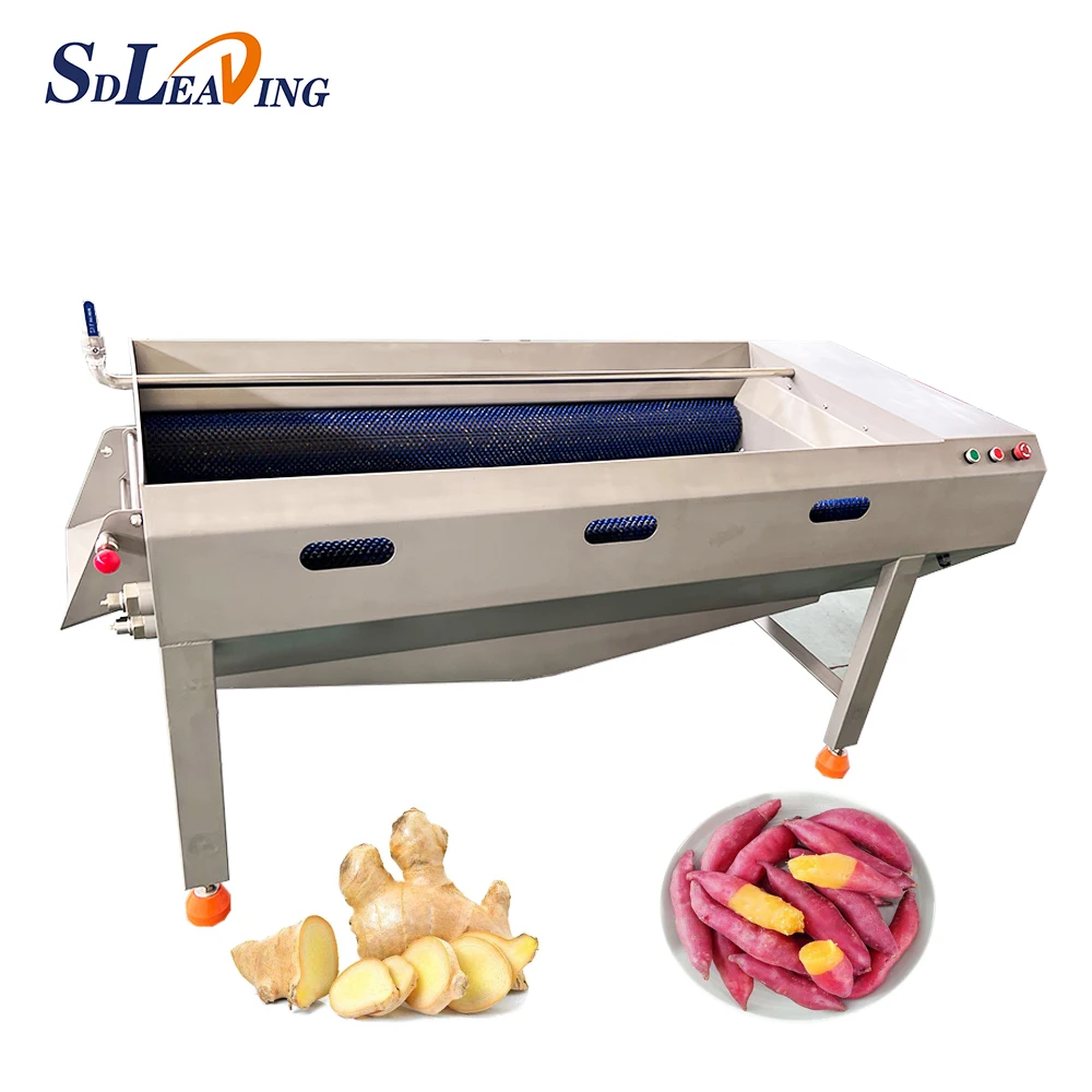 SDLEADING Manufacturer Automatic Fresh Ginger Washing And Peeling Machines Rotary Drum Potato Peeling Machine Price