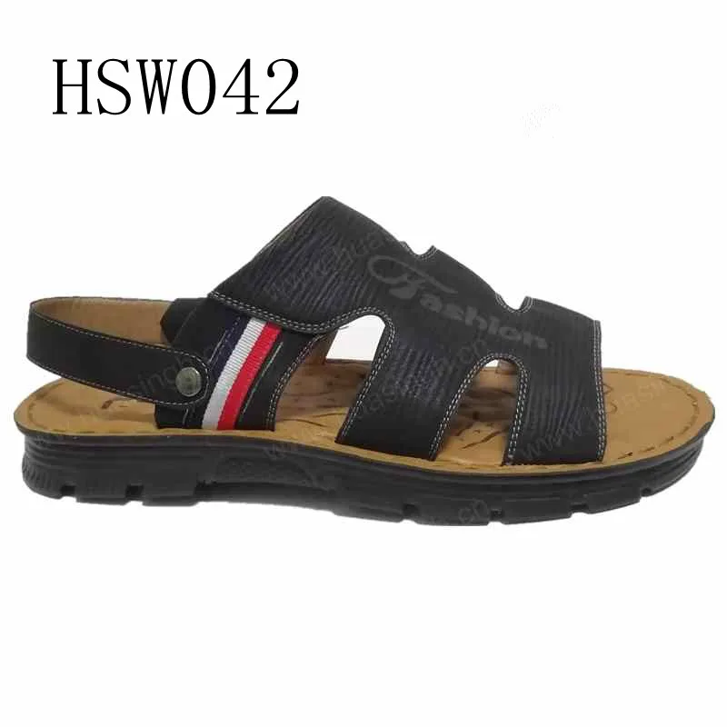 XC hot Selling Light PU Material Men Summer Sandals Cheap Price Brown/black Beach Shoes Popular in Africa HSW042