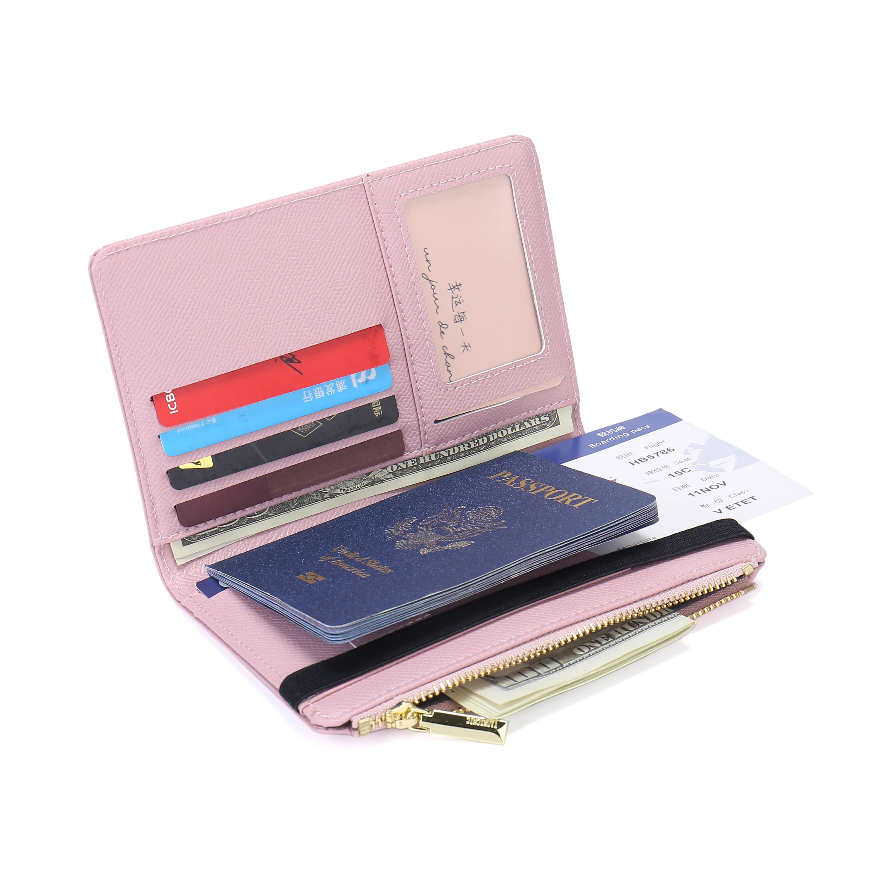 Australian Booklet Etui Passport Protection Avec Fermeture Eclair Rfid-Blocking Eco Friendly Leather Passport Holder Italien