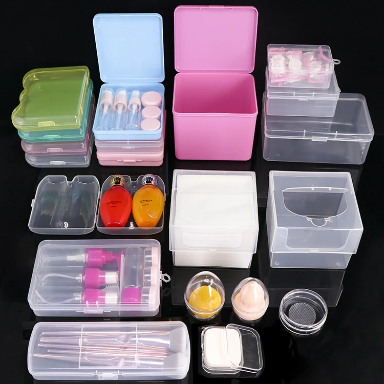 WEISHENG Make Up Box Makeup Sponge Holder Mask Box PP Plastic Packaging Cosmetic Containers Beauty Blender Case Makeup Organizer
