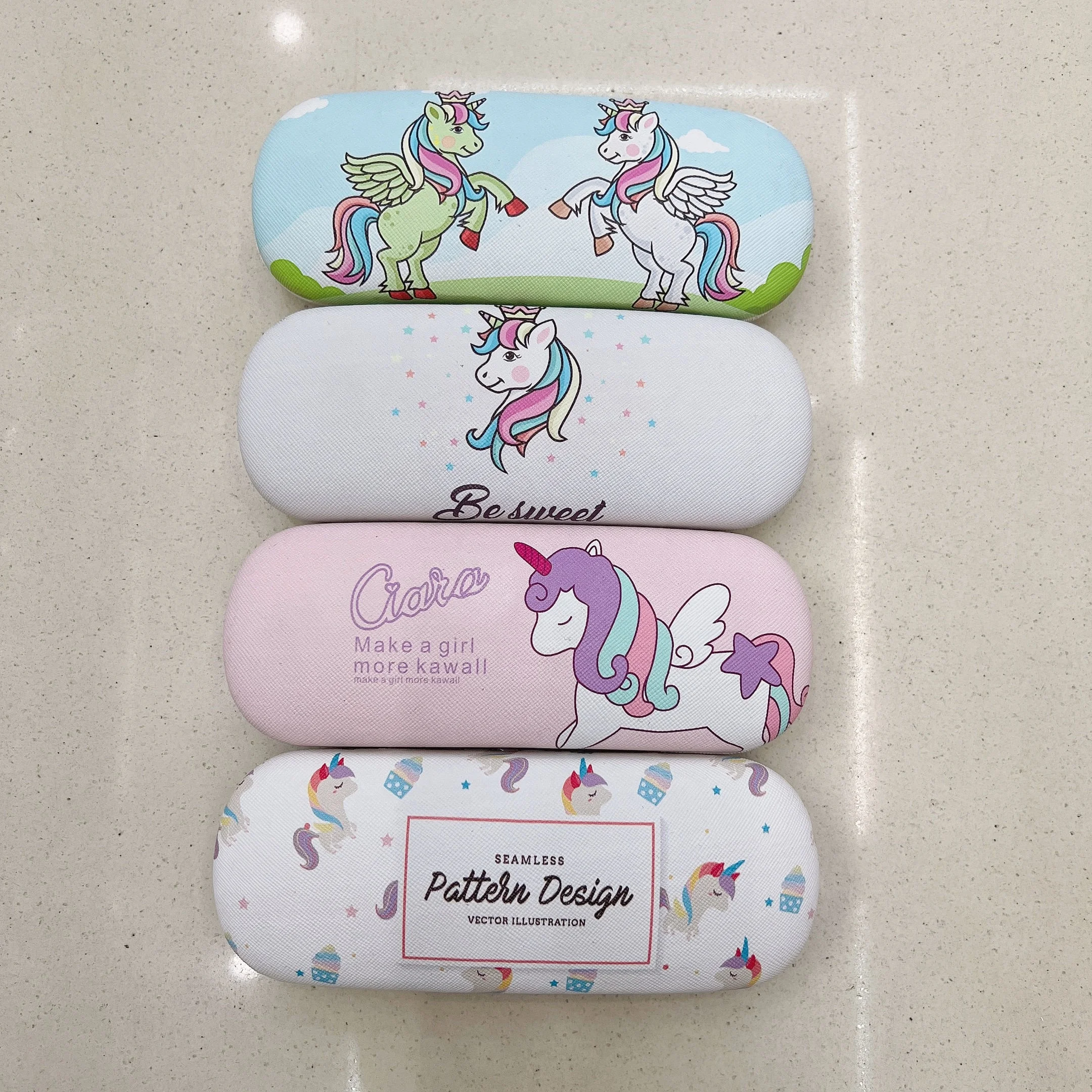 High quality luxury computer print pictures children glasses storage box Handmade optical kids glasses case