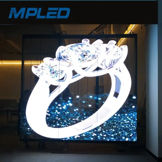 MPLED Transparent Glass Led Video Wall Display P3.9-7.8 Lightweight Shopping Window Network Wifi Control Led Screen Glass