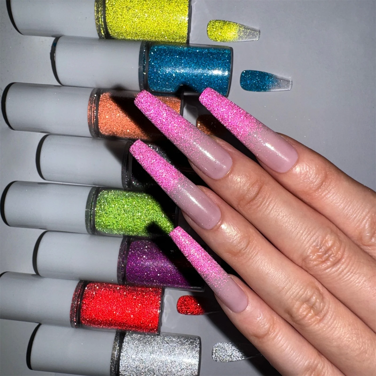 New Upgraded Version of Broken Diamond Spray Powder Nail Art Gradient Glitter Fairy Powder Neon Powder Flash