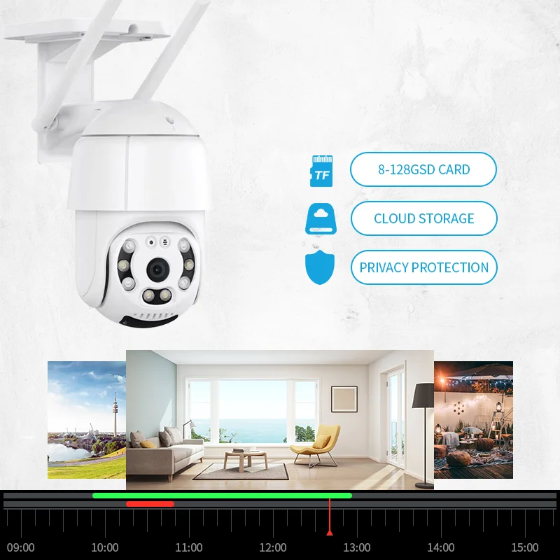 Vesafe 1080p WiFi outdoor dome security camera night vision wireless cmos camera monitor  surveillance camera