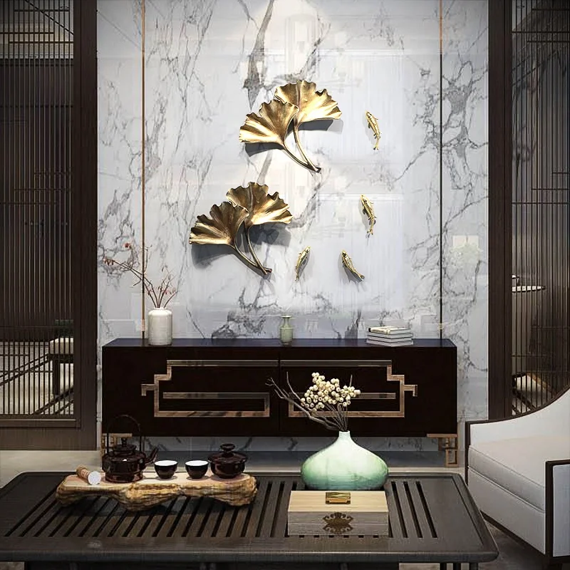 Metal Copper crafts 6 Inch Gold Fish Wall Art Decoration