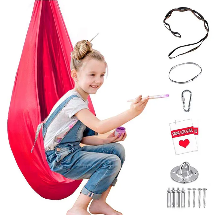 Sling inversion tool yoga hammock kids, china factory custjom hanging aerial yoga swing kids