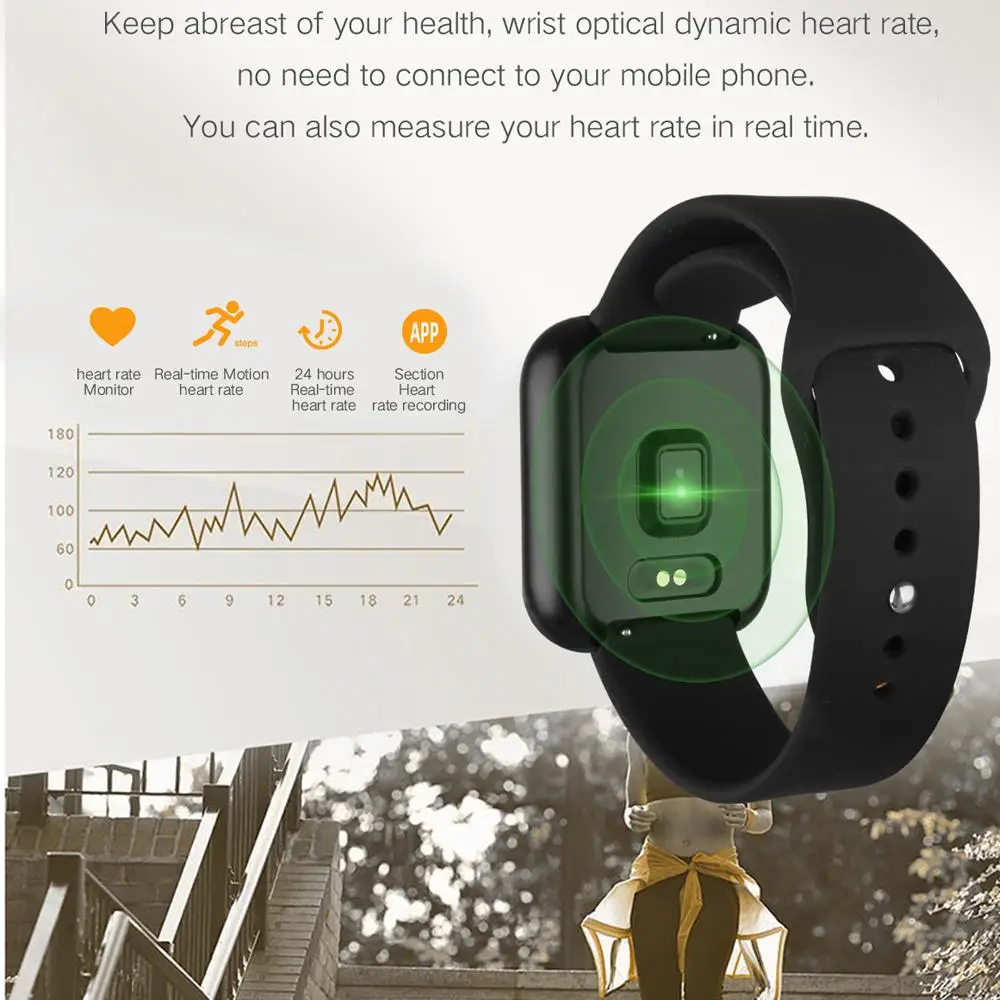 2021 Full Touch Screen IP68 P80 Blood Pressure Heart Rate Monitor Fitness Tracker P68 BT Smart Watch For Android IOS