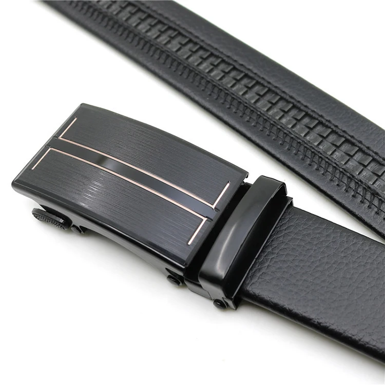 Fashion Men belt PU leather automatic belt Ratchet Iron buckle Cheaper price man belts