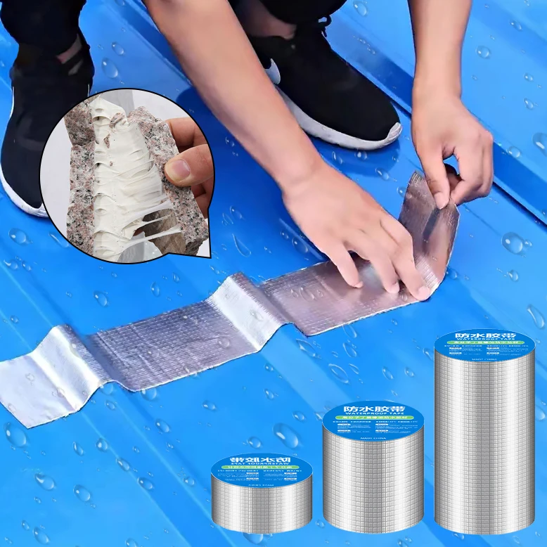 Adhesive Roof Tape Butyl Rubber Single Sided Self Adhesive Waterproof Aluminum Foil Butyl Rubber Tape