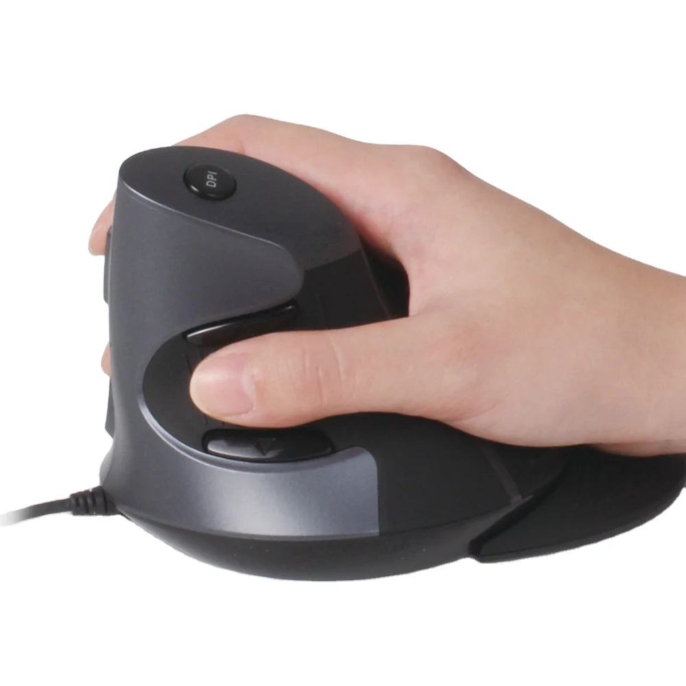 6 Buttons 600/1000/1600 DPI Right Hand Mice Ergonomic Office Vertical Mouse with Wrist mat For PC Laptop Computer