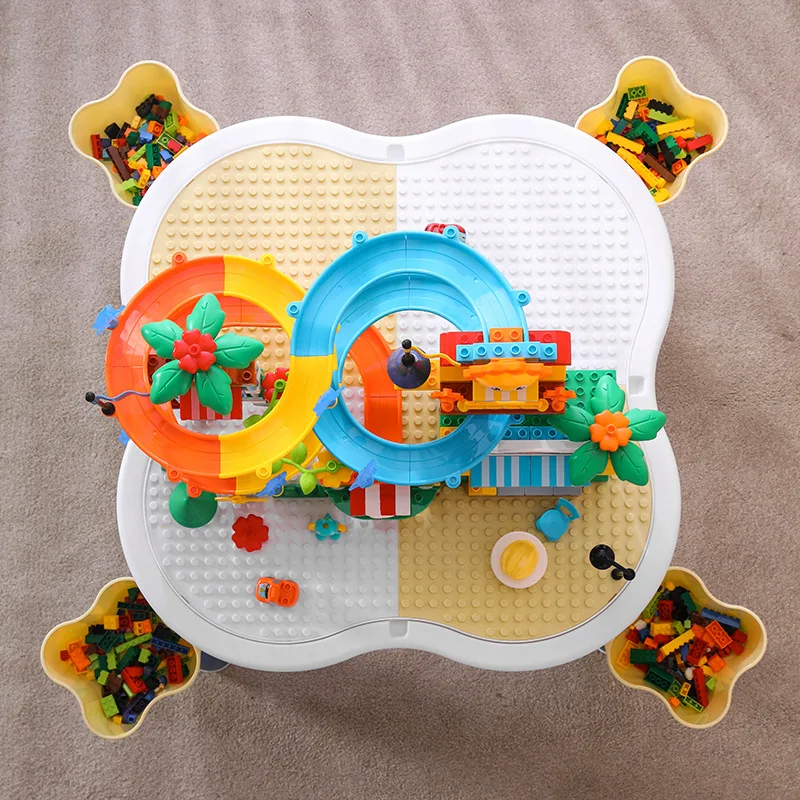 Kindergarten Children Table And Chairs Toy Set Living Room kids Furniture Building Block Board Tablet