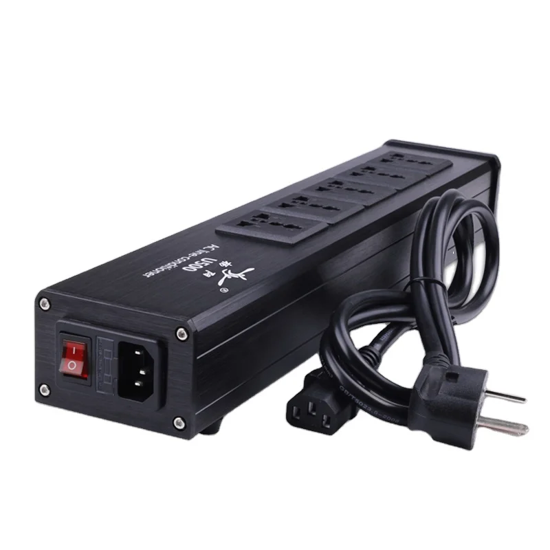 YYAUDIO 5-position socket 15A 50-60KHz Hi-End Hifi theater Audio AC Power Filter Audio Noise Power Conditioner, Power Purifie