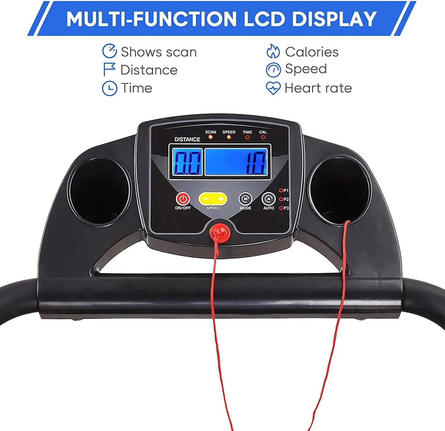 Electric Folding Treadmill Portable Running Walking Treadmill for Home Exercise