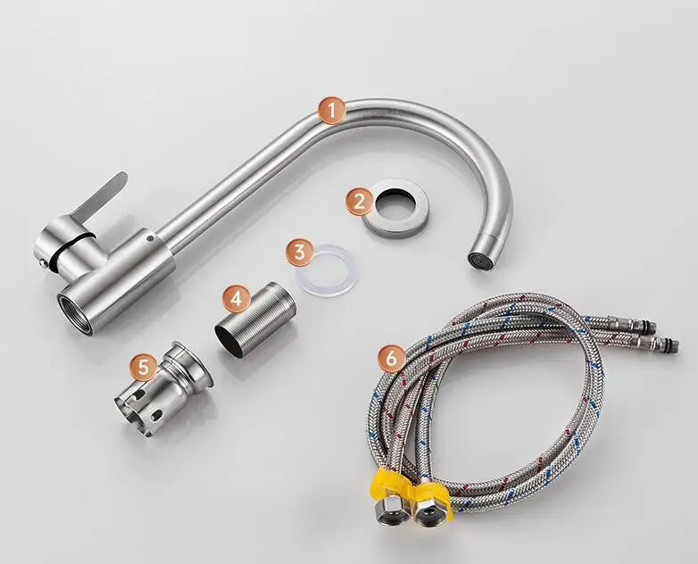 Cold and Hot Kitchen Faucet with Pull Down Sprayer, Kitchen Faucet Sink Faucet Single Handle