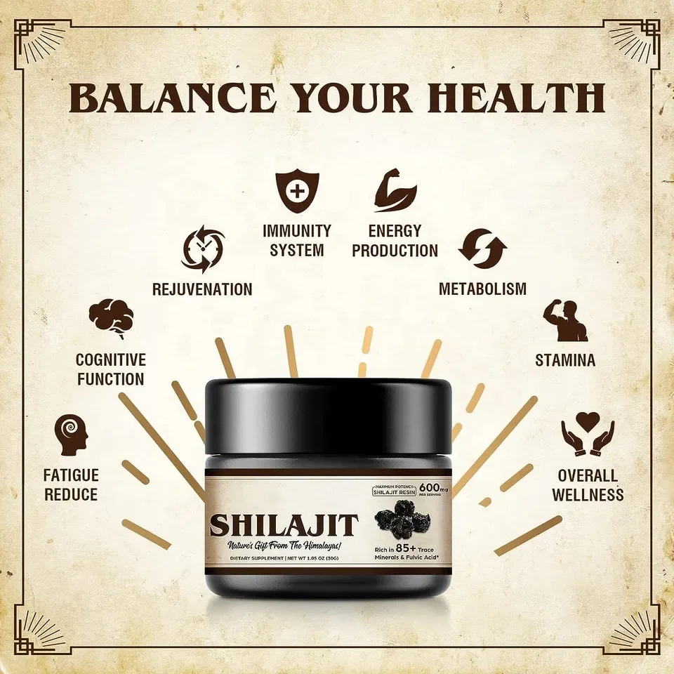 OEM Shilajit смола чистая хималая шиладжит с комплексом 85 + микроэлементов для энергии и иммунной поддержки