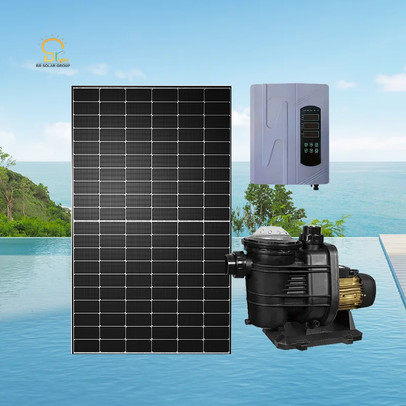 BR SOLAR brushless submersible solar pump 110v 1.2kw deep well solar swimming pool water pump