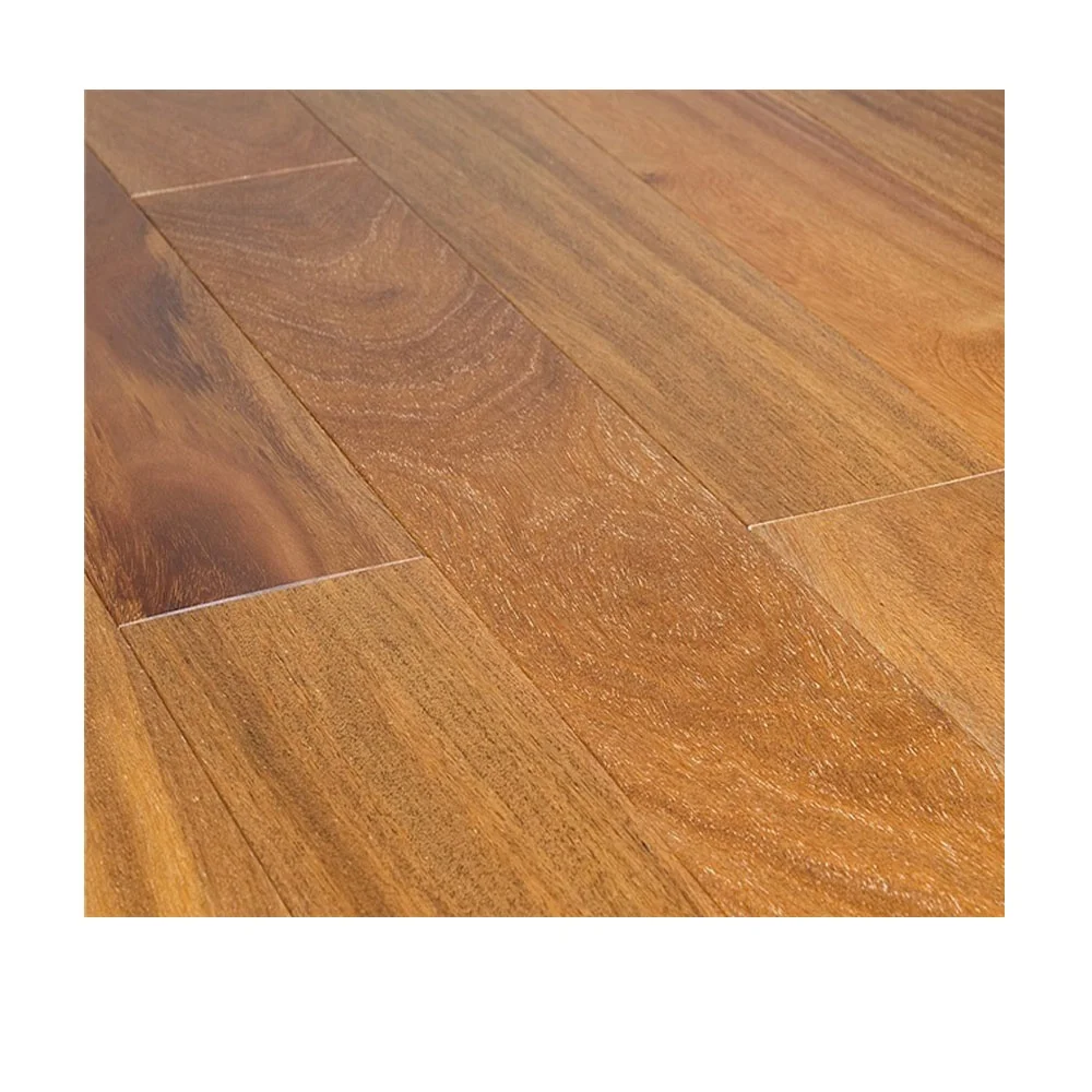 UV Coating Golden Hardwood Flooring Natural Brazilian Teak Wood Parquet