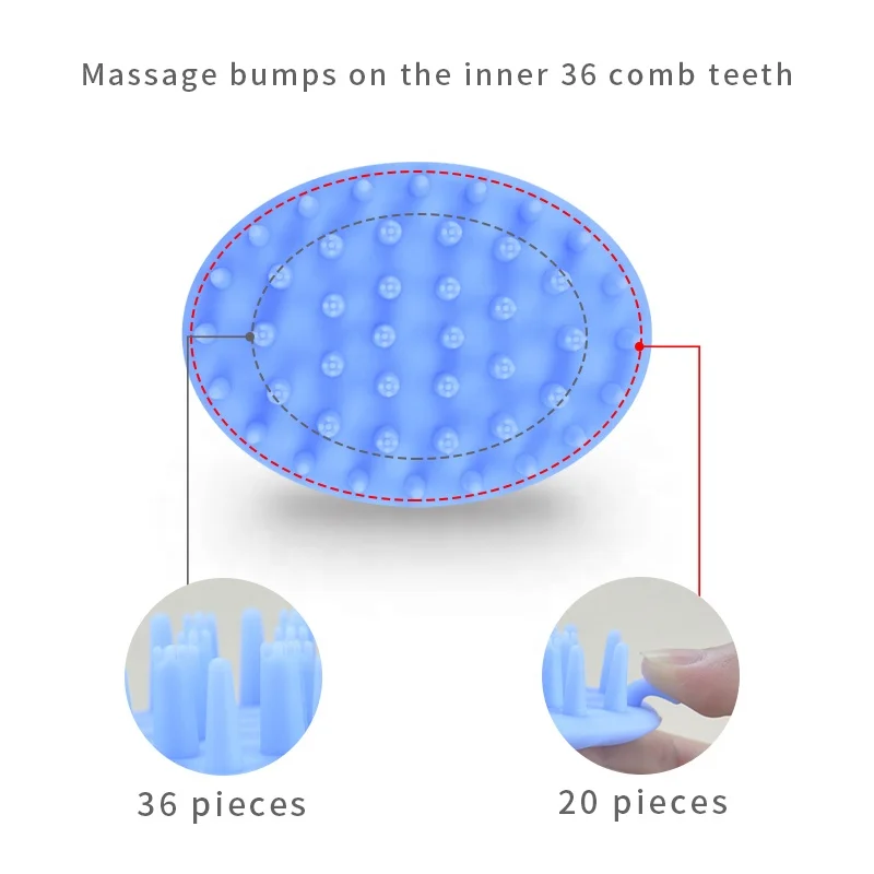Hot Sale Hair Scalp Comb Shampoo Brush Soft Silicone Scalp Massage Shampoo Hair Brush