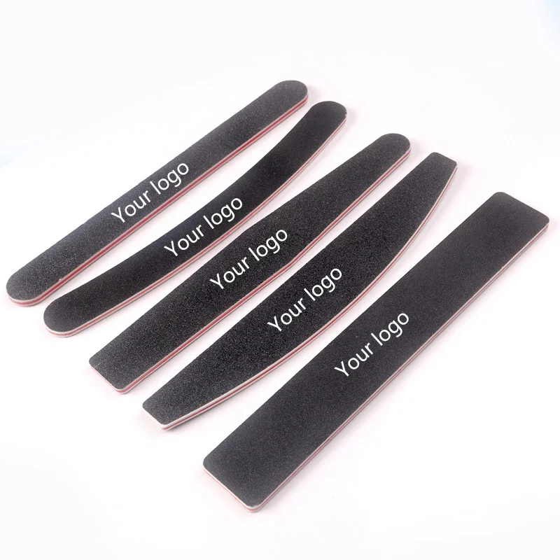 TSZS Double-Sided Black 100/180 Round Square Nail File Disposable Cheap Nail Files Emery Board Custom Printed Nail File