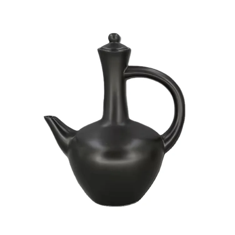 Ethiopian Black Ceramic Eritrean Traditional Sheba Jebena Coffee Pot