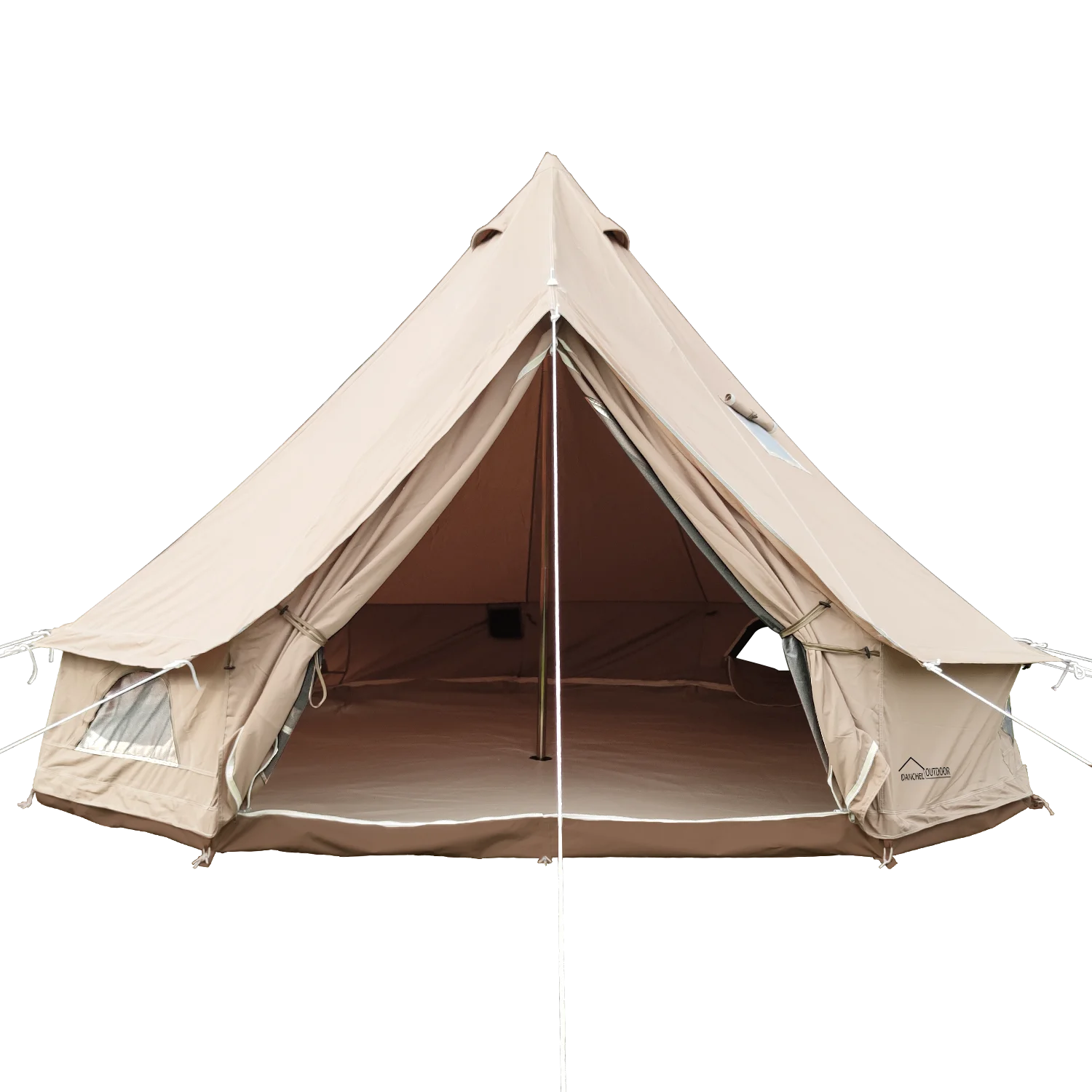 DANCHEL OUTDOOR 4M Canvas Yurt Winter Tent with Stove Jacks for Living Camping Glamping Family Party