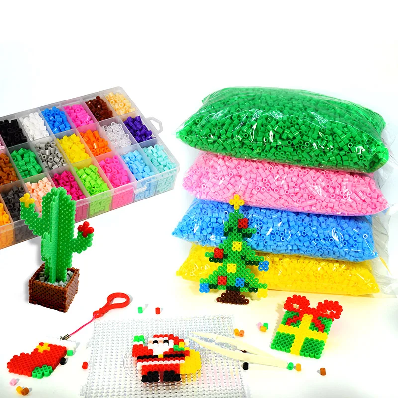 Factory Price 5mm Hama Perler Beads Set Children Puzzle Game Toy Customizable Diy Ironing Beads Kit For Kids