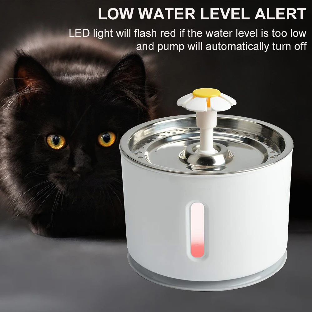 
ZMAKER Automatic LED Cat Water Fountain Pet Drinking Water Dispenser for Dog Stainless Steel Pet Water Fountain 
