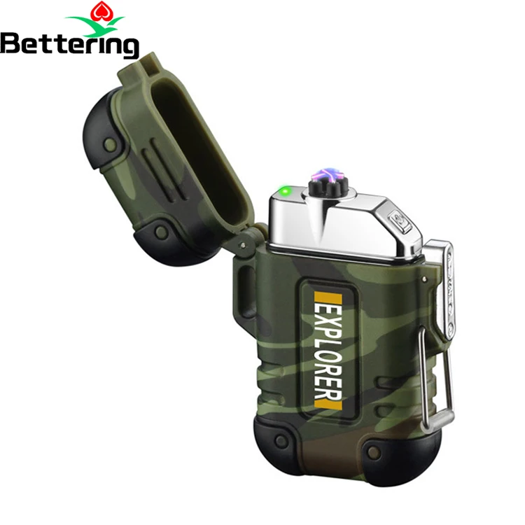 creative dual arc wiindproof waterproof plastic plasma electronic torch cigar cigarette lighter usb for outdoor smoking gifts