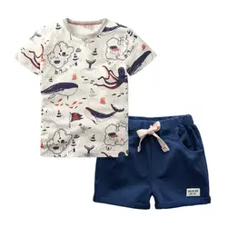 2022 Boy Short Sleeve T-shirt And Shorts Kid Brand New Design Wear  2 Pcs Summer Outfit Clothing Set/