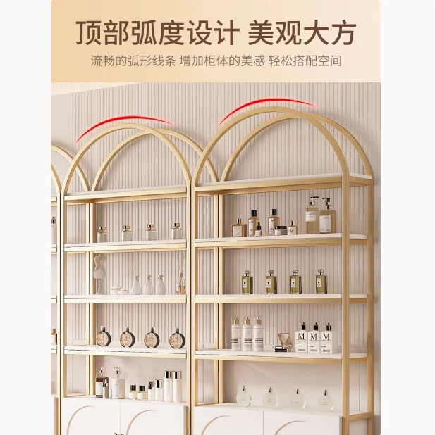 Cosmetics display cabinets products beauty salons nail art display cabinets samples glass shelves multi-layer skin care products