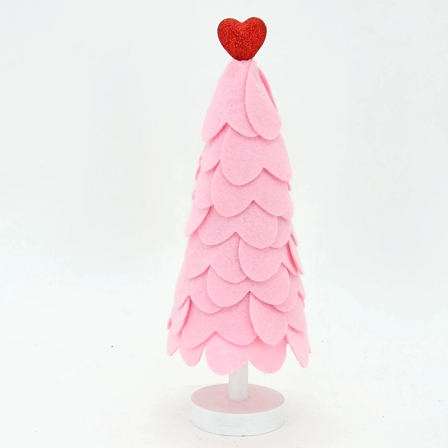 Yiwu Wth Decoration Desktopled Slim Pink Plastic Miniature Wood Cone Small  The Felt Christmas Tree