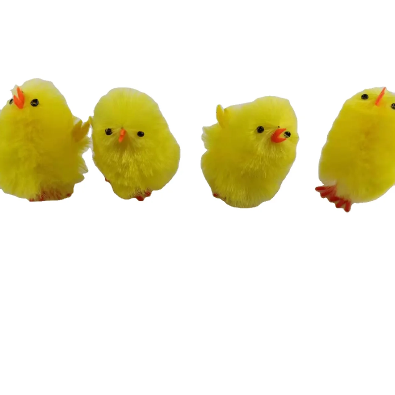 4 pieces Easter chicken velvet color  chicken with pure hand-made Holiday decorations