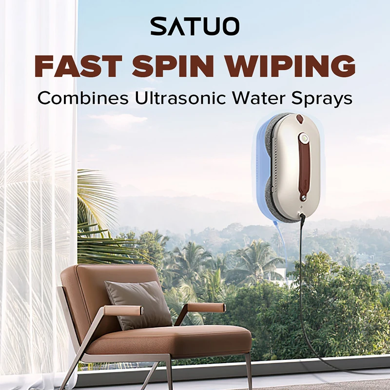 SATUO Best Selling Smart Water Spray Window Cleaning Robot Vacuum Glass Cleaner