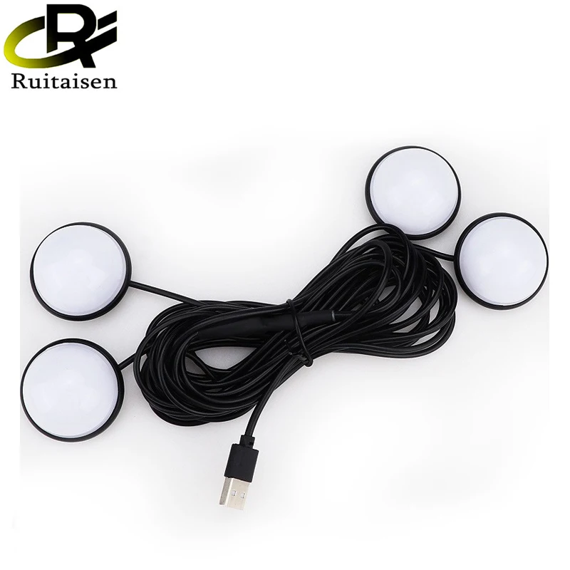 Ruitaisen Universal Car Accessories Decorative Light USB Charging Laser Ambient Foot Lamp Auto Music Rhythm Atmosphere Light