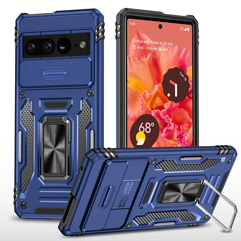 Mobile Phone Case Heavy Duty Hybrid 2 In 1 Armor Kickstand Phone Case For Google Pixe 7 Pro Ring Holder Back Cover