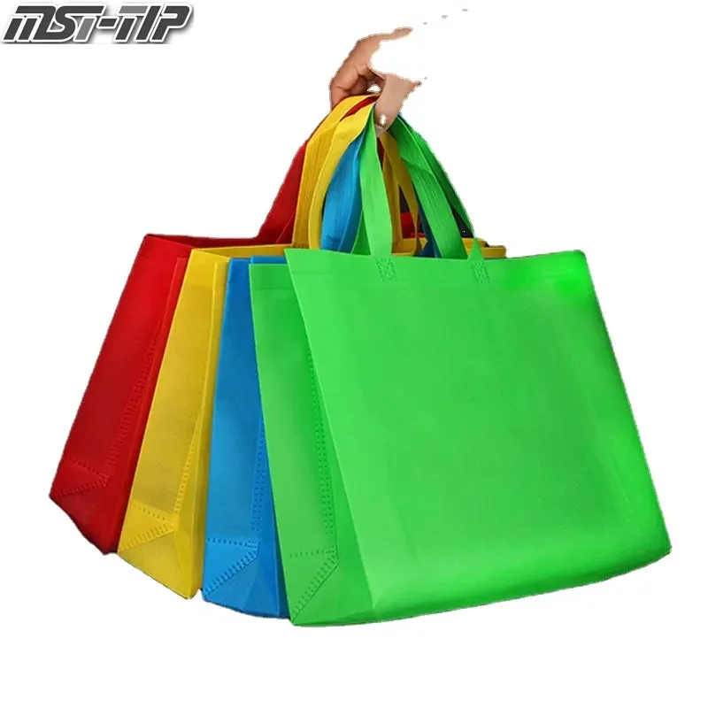 Factory direct supply Custom Logo Reusable Eco-Friendly Non-Woven Shopping Bag PP Material Handled Recyclable for Supermarket