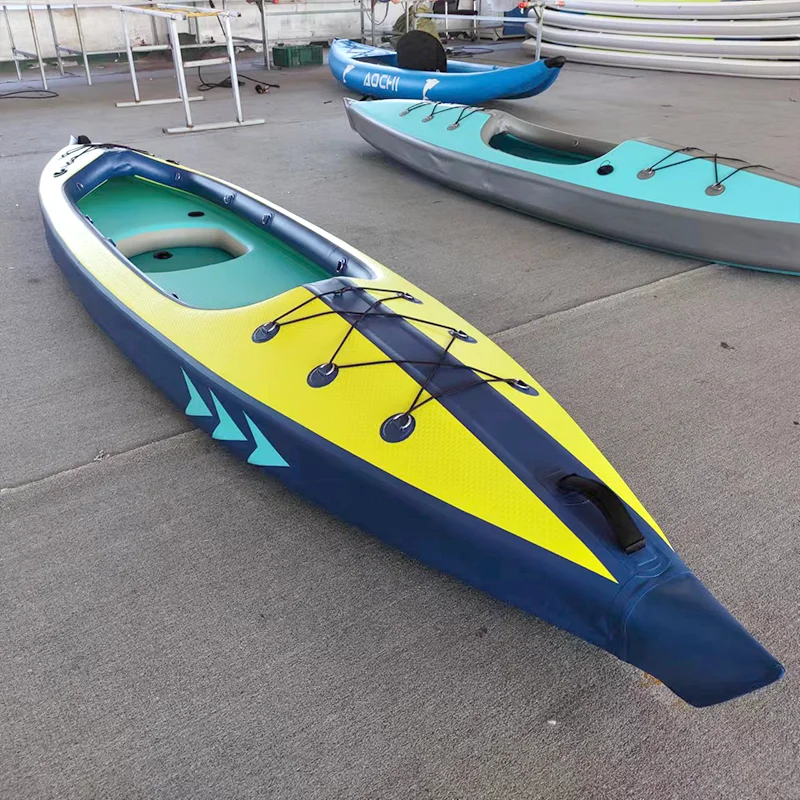 OEM/ODM dropstitch PVC 1/2 person inflatable fishing kayak boat