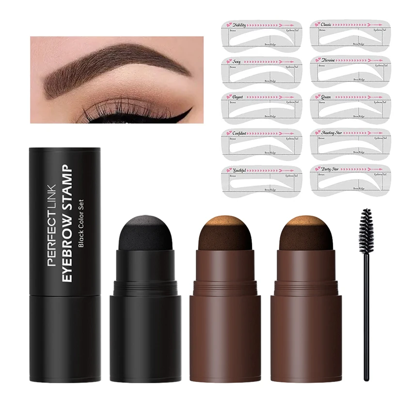 Eye Brow Stamp Shaping Kit Custom Logo Stamp Eyebrow 3D Eyebrow Stamp and Stencil Kit