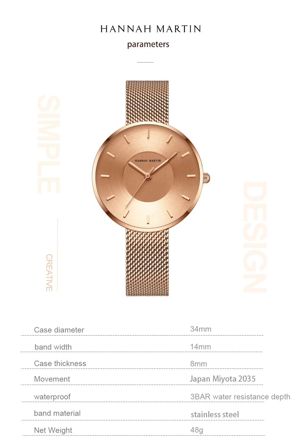 Hannah Martin 1052 famous brand style ladies quartz hand watches simple stylish woman watches for girls