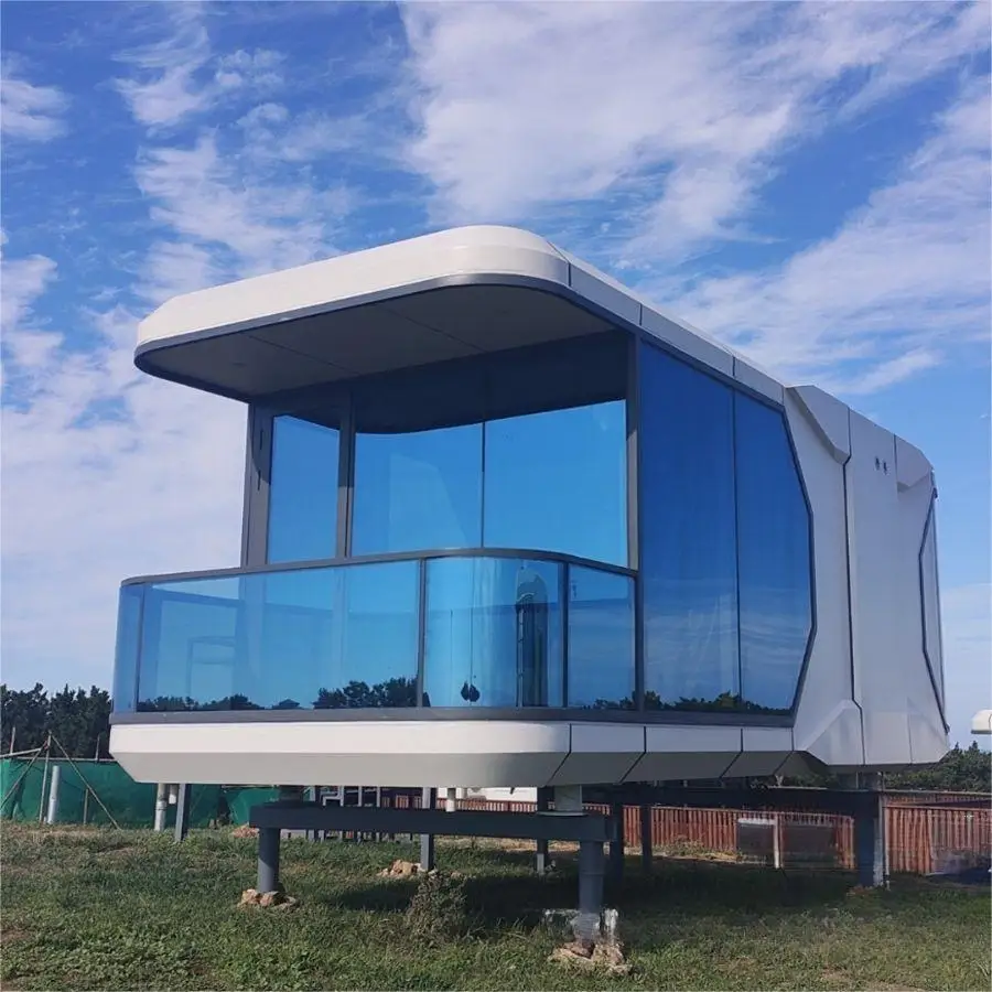 Smart Removable Homes Prefab Capsule House with Bathroom Sunshine Room AI Voice Control Tiny House Villas
