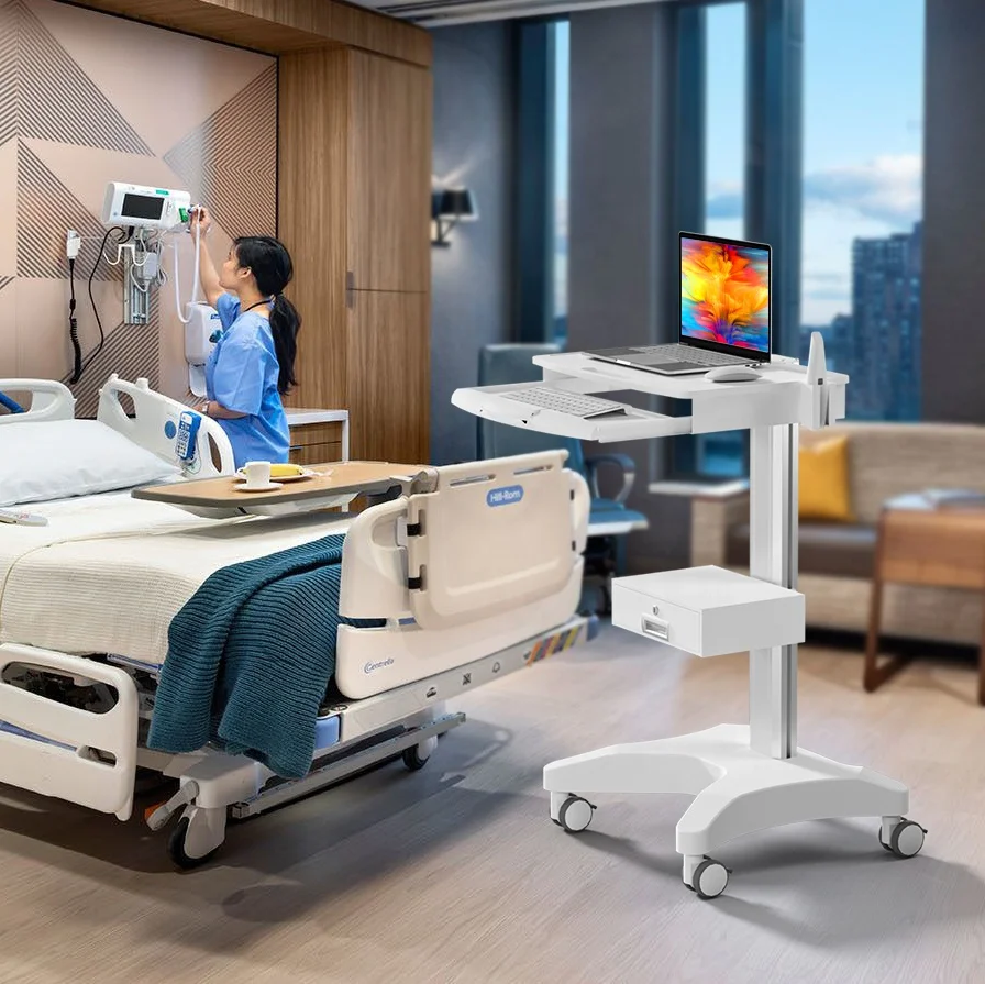 BEWISER  OC-3 Dental Cart Medical Trolley with Drawers Wheels Laptop Pallet Oral Scanner Holder for Hospital Office