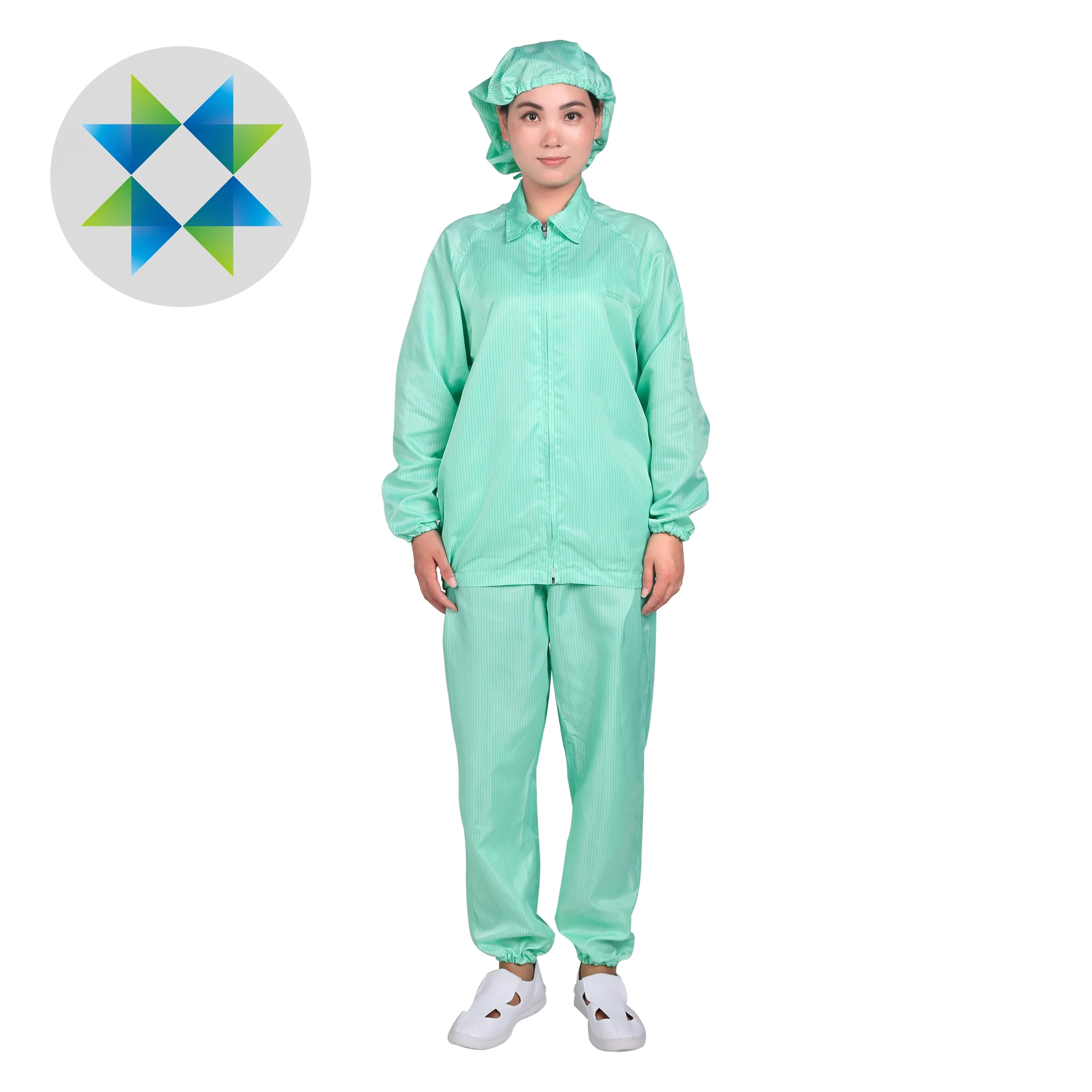 SKPURE customer made manufacture polyester lint free  ESD coverall Cleanroom jumpsuit