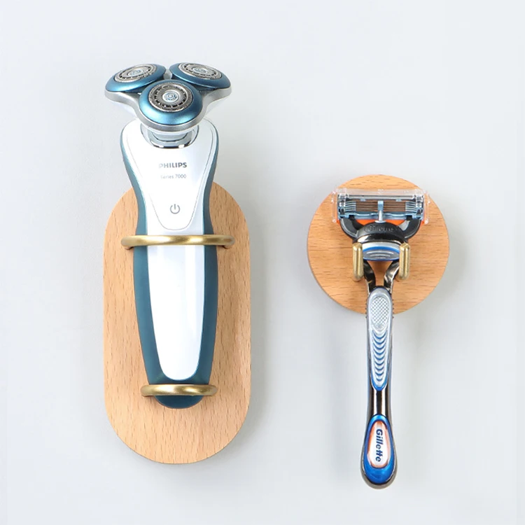 Bathroom storage rack wooden wall mounted